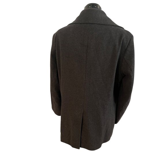 Mens Clothcraft‎ Virgin Wool Blend Peacoat Large Double-Breasted Charcoal - Picture 8 of 16